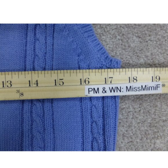 Garage Cropped Light Blue Sleeveless Sweater Vest - Picture 9 of 11